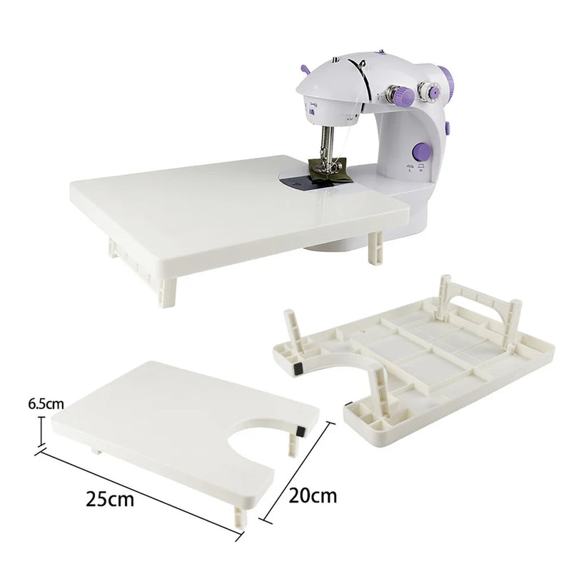 Mini Costura Pro: Portátil, com Luz e Pedal + Mesa Extensora + Kit Costura