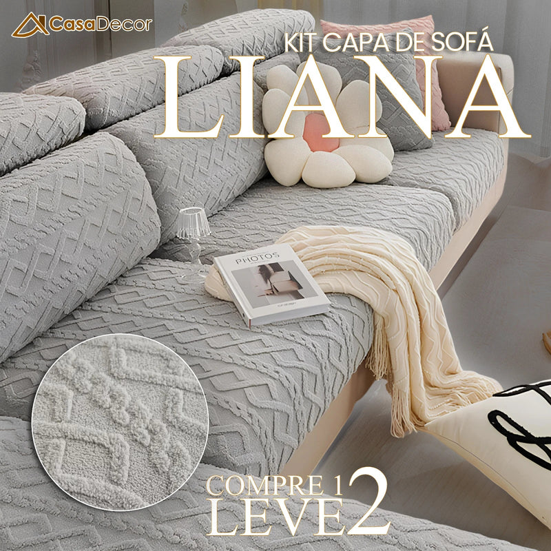 [Pague 1, Leve 2] Capa de Sofá Liana (O Toque Delicado Que Encanta!) + BRINDE: 2 Almofadas