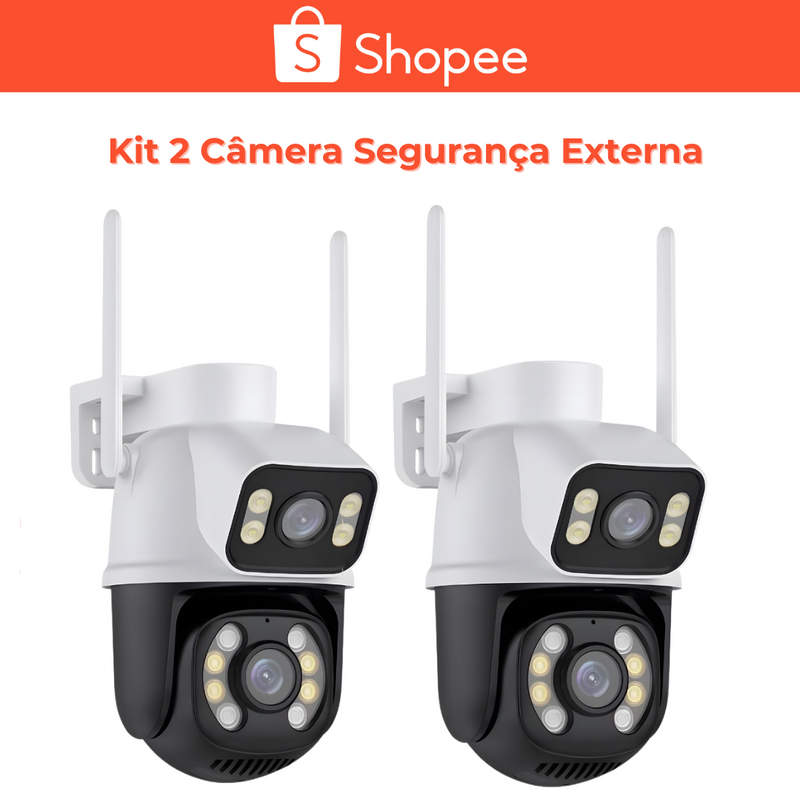 kit com 2 Câmera de Segurança A28B WiFi Dual 1080P 3MP Dupla WiFi para Alarme De Detecção De Segurança Doméstica Intercomunicador