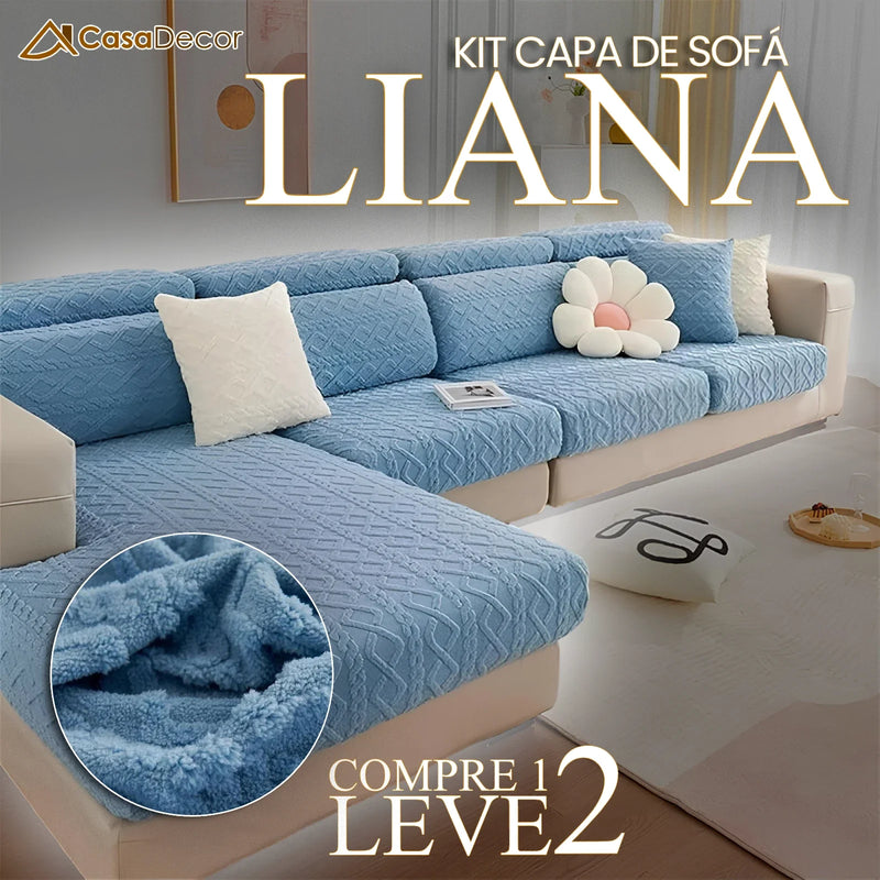 [Pague 1, Leve 2] Capa de Sofá Liana (O Toque Delicado Que Encanta!) + BRINDE: 2 Almofadas