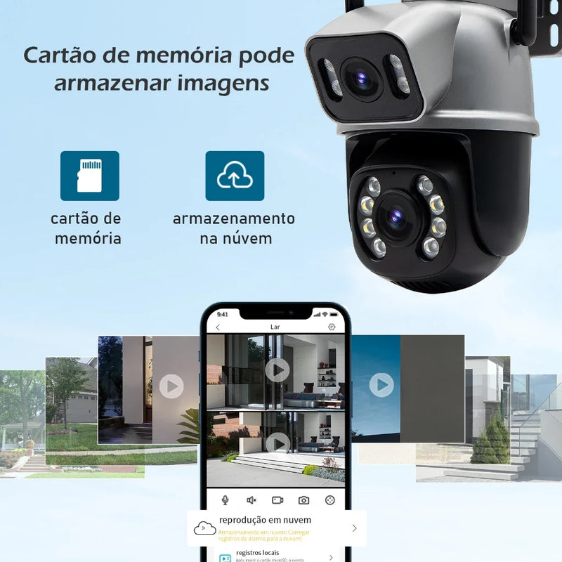 kit com 2 Câmera de Segurança A28B WiFi Dual 1080P 3MP Dupla WiFi para Alarme De Detecção De Segurança Doméstica Intercomunicador