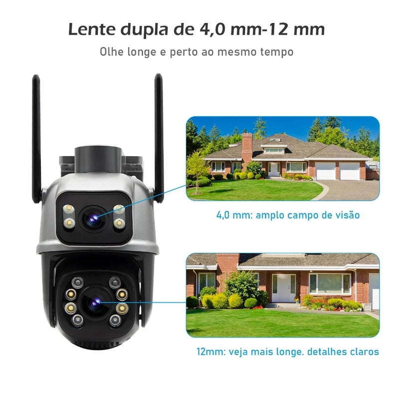 kit com 2 Câmera de Segurança A28B WiFi Dual 1080P 3MP Dupla WiFi para Alarme De Detecção De Segurança Doméstica Intercomunicador