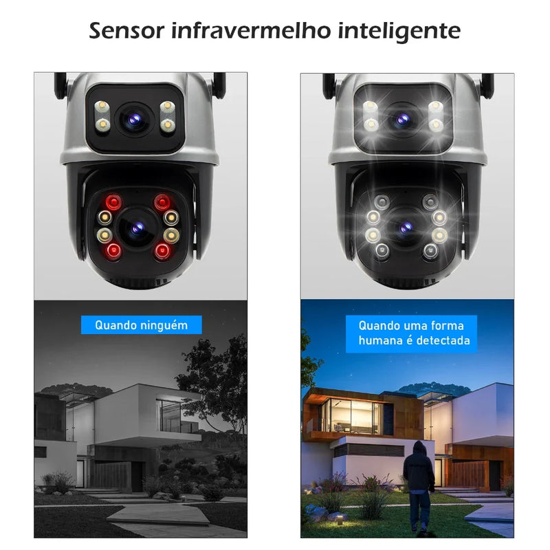 kit com 2 Câmera de Segurança A28B WiFi Dual 1080P 3MP Dupla WiFi para Alarme De Detecção De Segurança Doméstica Intercomunicador