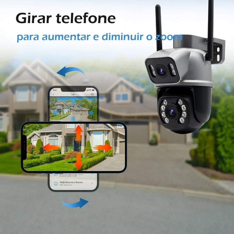 kit com 2 Câmera de Segurança A28B WiFi Dual 1080P 3MP Dupla WiFi para Alarme De Detecção De Segurança Doméstica Intercomunicador