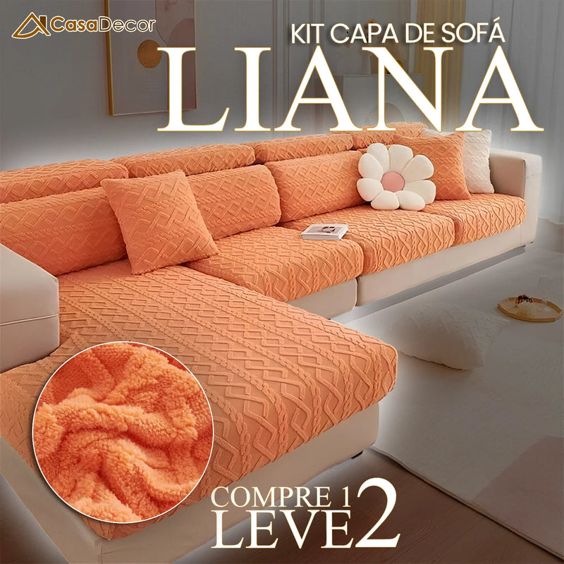 [Pague 1, Leve 2] Capa de Sofá Liana (O Toque Delicado Que Encanta!) + BRINDE: 2 Almofadas